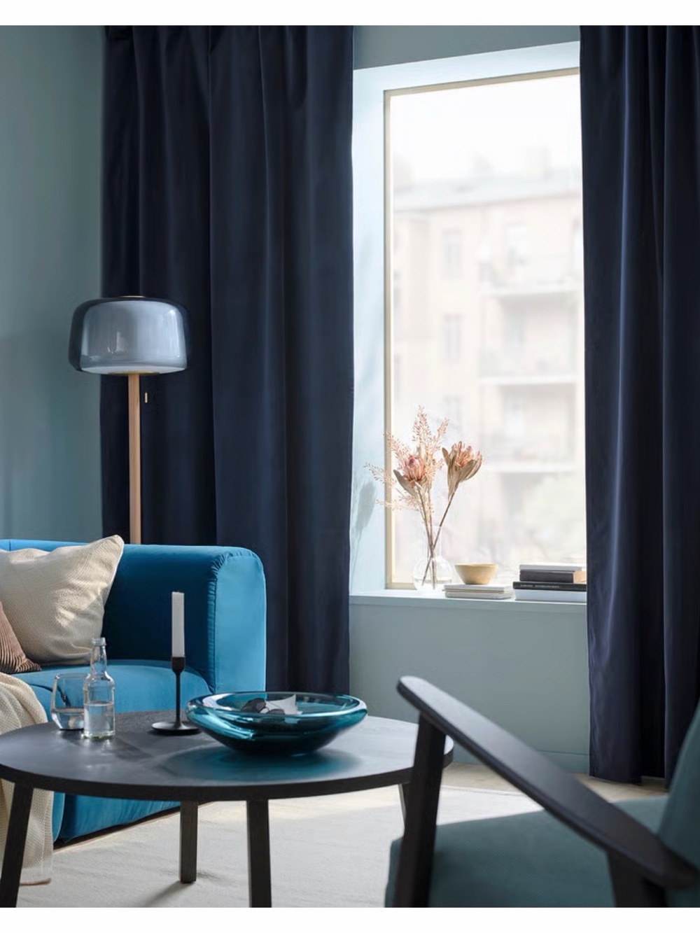 IKEA SANELA 55*128 Dark Navy Room Darkened